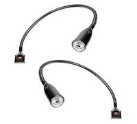 kalb Material für Möbel Lampe de chevet/lecture LED flexible avec fonction de rechargement USB intégrée, chromé (1 pièce ou lot de 2, chrome), choix : lot de 2, chrome