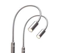 kalb Material für Möbel Lampe de chevet LED 3 W intensité variable éclairage chambre luminaire lit lampe de lecture, choix : lot de 2, chrome