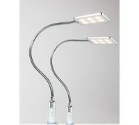 kalb Material für Möbel Lampe de chevet LED 4 W lampe de lecture luminaire flexible éclairage chambre lit, choix : lot de 2, chrome