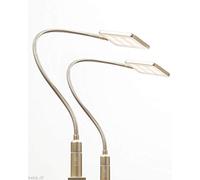 kalb Material für Möbel Lampe de chevet LED 4 W lampe de lecture luminaire flexible éclairage chambre lit, choix : lot de 2, laiton mat
