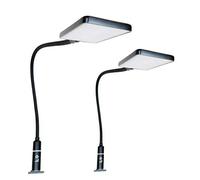 kalb Material für Möbel Lampe de chevet LED 4 W lampe de lecture luminaire flexible éclairage chambre lit noir, choix : lot de 2, noir