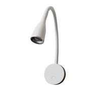 kalb Material für Möbel Lampe de chevet 'Tulipano I' 4,5 W, lampe de lecture USB, luminaire de lit, noir blanc, coloris : blanc