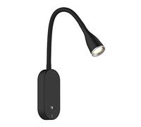 kalb Material für Möbel Lampe de chevet 'Tulipano II' 4,5 W, lampe de lecture USB, luminaire de lit, station de rechargement, coloris : noir