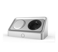 kalb - Prise coudée Vetra avec interrupteur à bascule pour sortie du câble, 230 VAC, connexion directe avec gabarit de perçage, une prise pour montage de meubles et armoire de salle de bain (gris