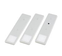 Kalb Solid2 Lot de 3 lampes LED encastrées Gris argenté avec interrupteur 3 W, 4000 K, blanc neutre, adaptateur 3 prises, longueur du câble 200 cm, au choix : blanc neutre