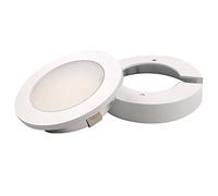 Kalb | Spot LED à Encastrer 6,3cm ∅ pour Meubles avec Anneau de Rehaussement, Blanc, Aluminium, 12VDC, 3,5W, Blanc Chaud