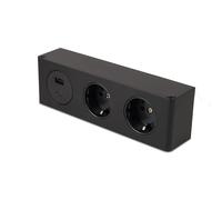 Kalb Station de charge USB pour meubles, montage encastré, boîte d'alimentation polyvalente avec 2 prises Schuko et ports USB (A et C), 200 x 46 x 62,5 mm, 230 V, montage facile pour appareils
