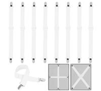 KALBIGRO 8 Pièces Tendeur Drap Housse, 55-250 cm Attache Drap Housse Réglable, Elastique Pince Drap, Matelas, Planche à Repasser, Canapé