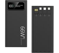 Kalcx-Batterie Externe,Power Bank 10000mah 66w,Powerbank Charge Rapide Pd20w,Chargeur Externe Portable,Avec 6 Sorties &3 Entrées&affichage Led,Compatible Iphone 16/15/14/Pro/Promax,Noir