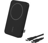 Kalcx-Boostcharge Pro Batterie Externe Magnétique Sans Fil 5000mah Avec Qi2,Chargeur Portable Compatible Magsafe,Support Intégré,Batterie Portable Pour Iphone 16,Iphone 15,14,13,Etc.,Noire