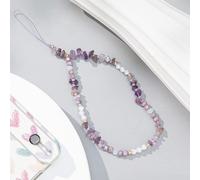 Kalcx-Bracelet Pour Téléphone Portable,Charme De Téléphone Corde,Dragonne De Lanière De Téléphone Perlée,Sangle De Chaîne De Téléphone Perlée De Fleurs De Cristal De Perle Anti-Perdue Pour Les Femmes