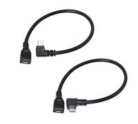 KALCX-Câble D'Extension Micro Usb À 90 Degrés-Câble De Synchronisation Et De Charge De Données Micro Usb Mâle À Femelle À Angle Gauche Et Droit 25 Cm/10 Pouces (1 Paire)
