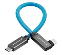 KALCX-Câble Usb C 3.1 Gen 2 Droit 21,6 Cm 10 Go/S 100 WCâble Tressé À Angle Droit Pour La Distribution De Données Et D'Alimentation 8K