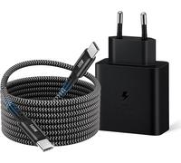 Kalcx-Chargeur Super Rapide Usb-C 45 W,Type C Prise Secteur Rapide Avec 2m 100w Nylon Câble Usb C Pour Samsung Galaxy S25 S24 S23 S22 S21 S20 Ultra/Plus/Fe,Note20/10+,A72 A55 A54,Tab S9 S8 S10 Ultra