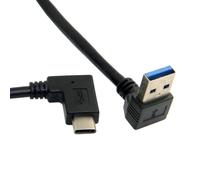 KALCX-Cy Réversible Usb 3.1 Type C Usb-C Coudé À 90 Degrés Vers Le Bas À Angle D'Un Câble De Données Mâle Pour Macbook&Tablette Et Téléphone Portable 30 Cm