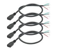 KALCX-Lot De 4 Câbles Courts Micro Usb Femelles 4 Broches 11 Pouces,24 Awg Usb 5 V/2 A 4 Broches Pigtail Open End Alimentation Et Câble De Données,Pour Appareils Usb Installés Ou Remplacement De Câbl