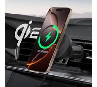 Kalcx-Onetap Pro 4 Qi2 15w Chargeur Magsafe Voiture,Chargeur De Voiture Sans-Fil Magnétique,Support Telephone Compatible Avec Iphone 16 15 14 13 12 Pro Max Plus-Crochet Vent