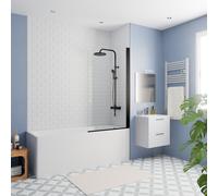 Kaldewei - 170x70 cm Ensemble baignoire Eurowa universelle + Pare baignoire pivotant noir + pieds (KW312-SETP5)