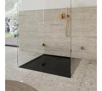 Kaldewei Cayonoplan douche match0 361847983701 100x100x1.8cm, avec support, effet perlant, noir