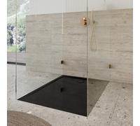 Kaldewei Cayonoplan douche 362747980701 90x140x2,5cm, avec support, noir