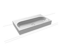 Kaldewei Centro lavabo 903106003199 3058, 90x50x12cm, effet perle Manhattan, sans trop - plein, sans trou de coulée