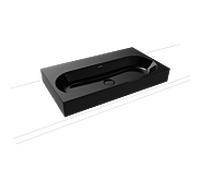 Kaldewei Centro lavabo 903106003701 3058, 90x50x12cm, effet perle noire, sans trop - plein, sans trou de coulée