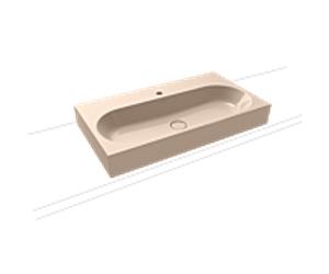 Kaldewei Centro lavabo 903106013030 3058, 90x50x12cm, effet perlant beige bahamas, sans trop - plein, 2000 trou du robinet