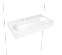 Kaldewei Centro poser sur meuble 903506033711 3062, 90x50x12cm, effet perlant blanc alpin mat, sans trop-plein, 3 trous taraudés
