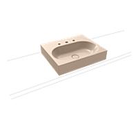 Kaldewei Centro poser 903006033030 3057, 60x50x12cm, effet perlant bahamabeige, sans trop-plein, 3 trous taraudés