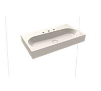 Kaldewei Centro poser 903506033231 3062, 90x50x12cm, effet pergamon perle, sans trop-plein, 3 trous robinetterie