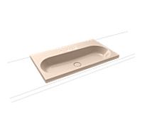 Kaldewei Centro poser 902906033030 3056, 90x50x4cm, effet perlant beige bahama, sans trop-plein, 3 trous robinetterie