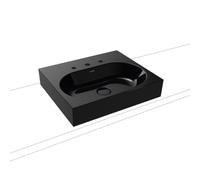 Kaldewei Centro poser sur meuble 903006033701 3057, 60x50x12cm, effet perlé noir, sans trop-plein, 3 trous taraudés