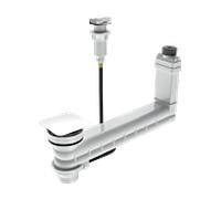 Kaldewei CLOU 3911 soupape de décharge / trop-plein 910300010001 blanc, couvercle carré, bouton rotatif blanc