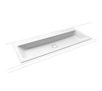 Kaldewei Lavabo à encastrer Cono 3082 double 1200x500x14 mm avec 2x3 taraudages blanc