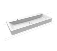 Kaldewei Cono double vasque murale 902706043001 120x50cm, sans trop-plein, 2x1 trou robinetterie, blanc nacré