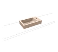 Kaldewei Cono lave-mains 908106013030 55x30cm, sans trop-plein, 1 trou de robinet à gauche / droite, effet perlant bahamabeige