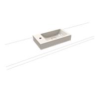 Kaldewei Cono lave-mains 908106013231 55x30cm, sans trop-plein, 1 trou de robinet à gauche / droite, effet pergamon nacré