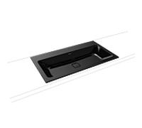 Kaldewei Cono lavabo encastrable 901706003701 3081, 90x50cm, effet perlé noir, sans trop-plein, sans trou pour le robinet