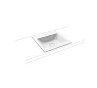 Kaldewei Cono lavabo à encastrer 908206013711 3075, 50x50cm, effet perlant blanc alpin mat, sans trop-plein, 1 trou pour robinet