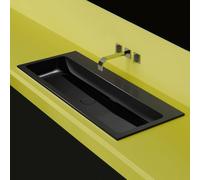 Kaldewei Cono lavabo encastrable 901706003701 3081, 90x50cm, effet perlé noir, sans trop-plein, sans trou pour le robinet