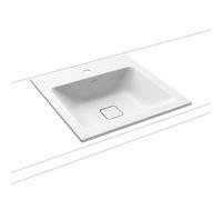 Kaldewei Cono lavabo à encastrer 908206013711 3075, 50x50cm, effet perlant blanc alpin mat, sans trop-plein, 1 trou pour robinet