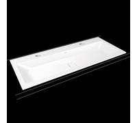 Kaldewei Cono double vanity 901806043001 120x50cm, trou pour coq 2 x 1, effet blanc