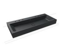 Kaldewei Cono vasque murale 902706003715 3091, 120x50x12cm, effet perlant gris catania, sans trop-plein, sans trou pour robinetterie