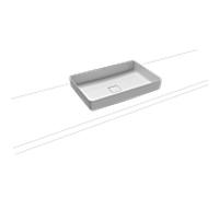 Kaldewei Miena Lavabo à poser 909 606 003 711 sans trop - plein, 58x38 cm, blanc matité Perl