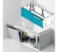 KALDEWEI MULTIVERSO Système d'habillage pour baignoires balnéo rectangulaires, élément longitudinal, 550000010000,