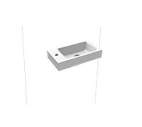 Kaldewei Puro 3162 lavabo mural 901206393001 blanc effet perlant, rangée de coqs gauche, o.