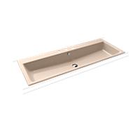 Kaldewei Puro bassin 907106033030 120x46x1.4cm, avec trop - plein, 3 trous de coulée, Bahama effet perlant beige