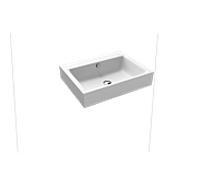 Kaldewei Puro lavabo mural 901406003711 3164, 60x46cm, effet perlant blanc alpin mat, avec trop-plein, sans trou pour le robinet