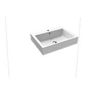 Kaldewei Puro lavabo mural 901406013711 3164, 60x46cm, effet perlant blanc alpin mat, avec trop-plein, avec trou pour le robinet