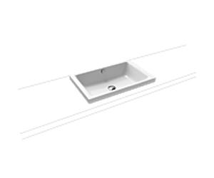 Kaldewei Puro monté 908 906 003 vasque 001 3173, 60x38,5cm, blanc effet perlant, avec trop - plein, sans trou de coulée